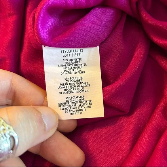 Betsy & Adam purple evening dress with cutouts and rhinestones ruched size 8 - Picture 9 of 12